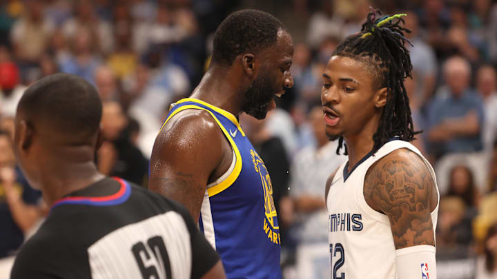 May 1, 2022; Memphis, Tennessee, USA; Golden State Warriors forward Draymond Green (23) and Memphis