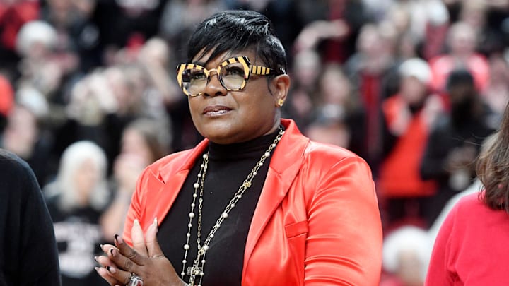 Texas Tech alumna Sheryl Swoopes attends the Alumni Weekend at the Texas Tech game against Baylor, Saturday, Jan. 28, 2023, at United Supermarkets Arena.
