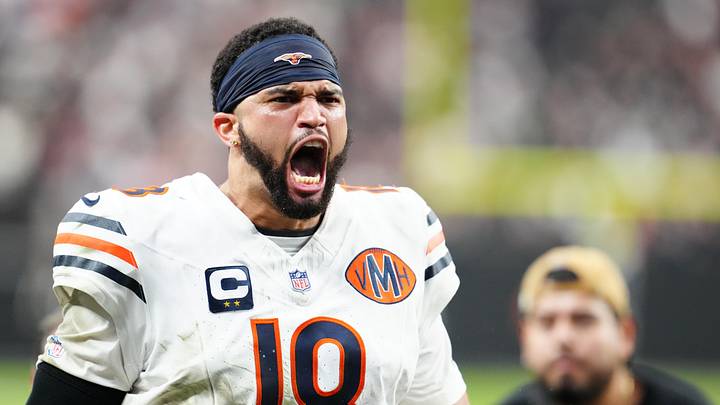 Chicago Bears QB Caleb Williams celebrates after a game. Mandatory Credit: Stephen R. Sylvanie-Imagn Images Chicago Bears QB Caleb Williams celebrates after a game. Mandatory Credit: Stephen R. Sylvanie-Imagn Images