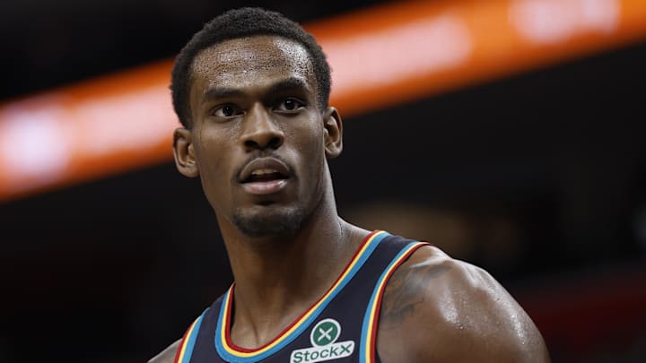 Feb 23, 2026; Detroit, Michigan, USA;  Detroit Pistons center Jalen Duren (0) reacts after he is fouled in the second half against the San Antonio Spurs at Little Caesars Arena. Mandatory Credit: Rick Osentoski-Imagn Images
