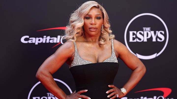 Former tennis star Serena Williams arrives on the red carpet before hosting the 2024 ESPYS at Dolby Theatre. Former tennis star Serena Williams arrives on the red carpet before hosting the 2024 ESPYS at Dolby Theatre.
