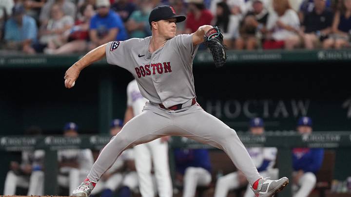 Sep 17, 2026; Arlington, Texas, USA; Boston Red Sox pitcher Sonny Gray (54) throws to the plate against the Texas Rangers during the second inning at Globe Life Field. Mandatory Credit: Raymond Carlin III-Imagn Images Sep 17, 2026; Arlington, Texas, USA; Boston Red Sox pitcher Sonny Gray (54) throws to the plate against the Texas Rangers during the second inning at Globe Life Field. Mandatory Credit: Raymond Carlin III-Imagn Images