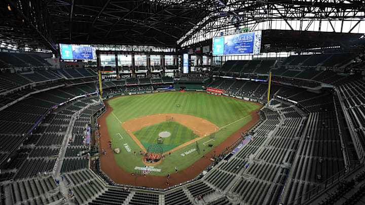 A general view of Globe Life Field from behind home plate. 