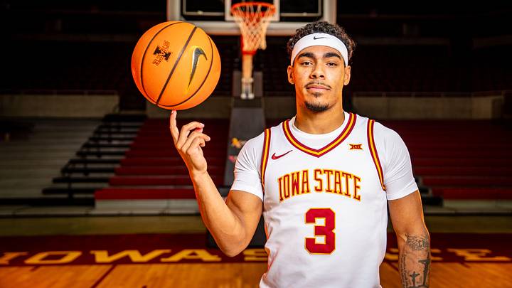 Iowa State Men's Basketball player Tamin Lipsey stands for a photo during media day at Hilton Coliseum in Ames, Oct. 8, 2025. Iowa State Men's Basketball player Tamin Lipsey stands for a photo during media day at Hilton Coliseum in Ames, Oct. 8, 2025.