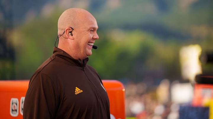 Sep 16, 2023; Boulder, Colorado, USA; College football betting analyst Steve Coughlin on the set of ESPN College GameDay prior to the game between the Colorado Buffaloes and the Colorado State Rams at Folsom Field. Mandatory Credit: Andrew Wevers-USA TODAY Sports Sep 16, 2023; Boulder, Colorado, USA; College football betting analyst Steve Coughlin on the set of ESPN College GameDay prior to the game between the Colorado Buffaloes and the Colorado State Rams at Folsom Field. Mandatory Credit: Andrew Wevers-USA TODAY Sports