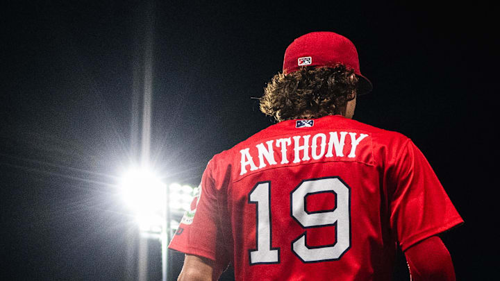 Roman Anthony walks out towards the field during a WooSox game on Aug. 30 at Polar Park. The 20-year-old was recently ranked the No. 1 prospect in all of baseball by Baseball America.