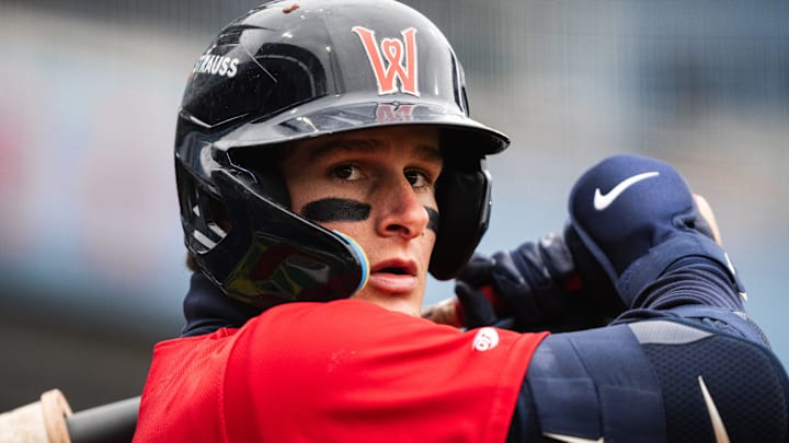 Red Sox top prospect Roman Anthony gets ready for an at-bat during a WooSox game on April 13, 2025 at Polar Park.