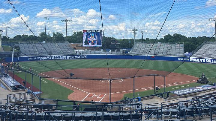 Devon Park in Oklahoma City prior to Thursday's game between No. 1 Alabama and No. 8 UCLA in the Women's College World Series
