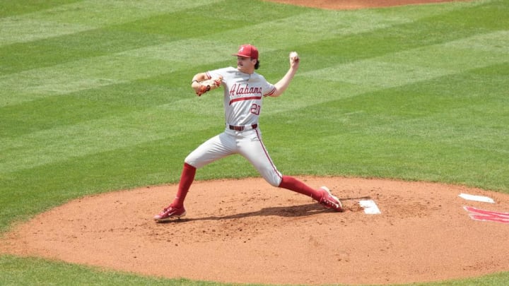 Alabama pitcher Zane Adams in a game against Ole Miss.