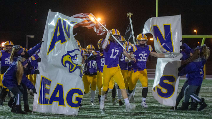 The Avon Eagles take the field.