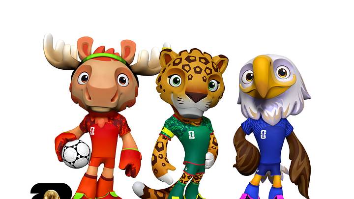 Maple, Zayu y Clutch, las mascotas del Mundial 2026. Maple, Zayu y Clutch, las mascotas del Mundial 2026.