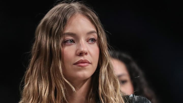 Jan 21, 2025; Brooklyn, New York, USA;  Actress Sydney Sweeney at Barclays Center. 