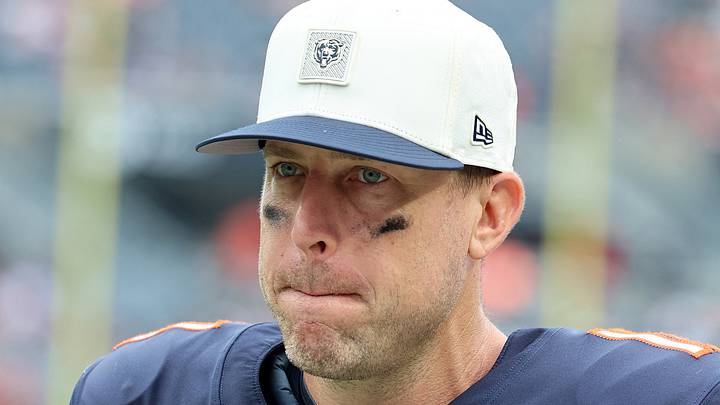 Aug 15, 2026; Chicago, Illinois, USA; Chicago Bears quarterback Case Keenum (11) during the first half at Soldier Field. Mandatory Credit: Mike Dinovo-Imagn Images
