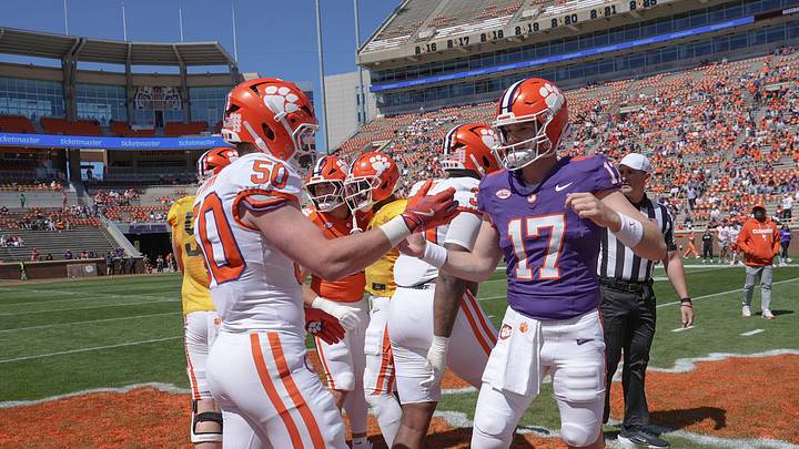 Clemson quarterback Christopher Vizzina (17) enters fall camp in "pole position" for the starting job. Clemson quarterback Christopher Vizzina (17) enters fall camp in "pole position" for the starting job.