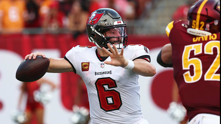 Tampa Bay Buccaneers quarterback Baker Mayfield. Tampa Bay Buccaneers quarterback Baker Mayfield.