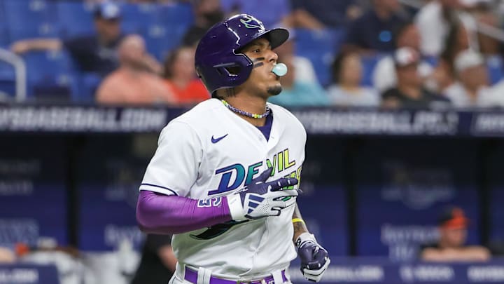 Wander Franco runs during a July 2023 game.