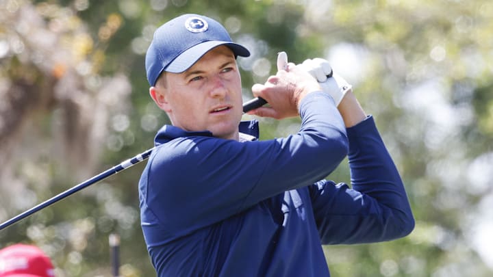 Mar 19, 2023; Palm Harbor, Florida, USA; Jordan Spieth plays his shot from the second tee during the