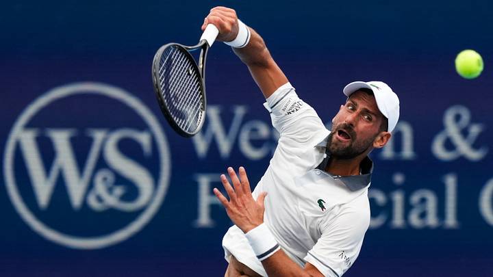 Aug 15, 2026; Mason, OH, USA; Novak Djokovic (SRB) returns a shot against Thiago Agustín Tirante (ARG) during the Cincinnati Open at Lindner Family Tennis Center. Mandatory Credit: Aaron Doster-Imagn Images Aug 15, 2026; Mason, OH, USA; Novak Djokovic (SRB) returns a shot against Thiago Agustín Tirante (ARG) during the Cincinnati Open at Lindner Family Tennis Center. Mandatory Credit: Aaron Doster-Imagn Images