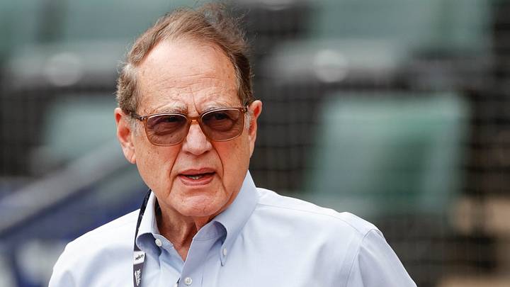 Sep 2, 2022; Chicago, Illinois, USA; Chicago White Sox owner Jerry Reinsdorf stands on the sidelines before a baseball game against Minnesota Twins at Guaranteed Rate Field. Mandatory Credit: Kamil Krzaczynski-USA TODAY Sports