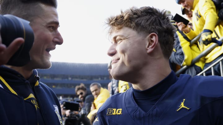 Nov 25, 2023; Ann Arbor, Michigan, USA; Michigan Wolverines quarterback J.J. McCarthy (9) walks down the tunnel after the game against the Ohio State Buckeyes at Michigan Stadium. Mandatory Credit: Rick Osentoski-USA TODAY Sports