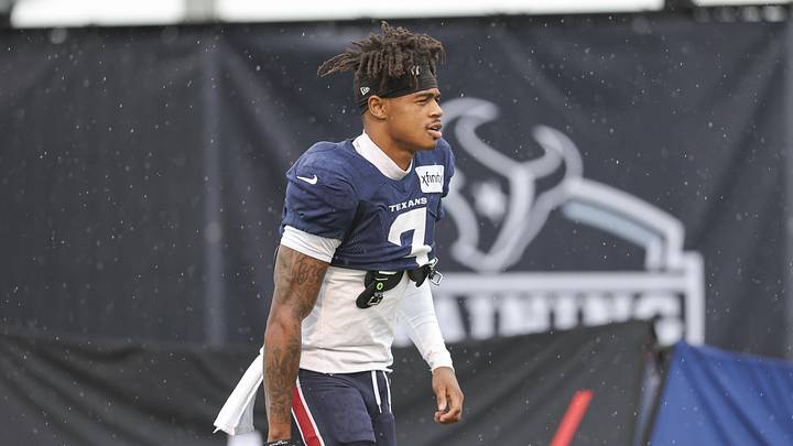 Jul 27, 2024; Houston, TX, USA; Houston Texans wide receiver Tank Dell (3) during training camp at Houston Methodist Training Center. Mandatory Credit: Troy Taormina-Imagn Images Jul 27, 2024; Houston, TX, USA; Houston Texans wide receiver Tank Dell (3) during training camp at Houston Methodist Training Center. Mandatory Credit: Troy Taormina-Imagn Images