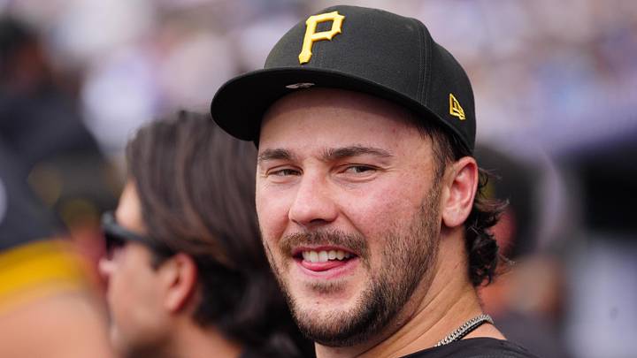 Jun 21, 2026; Denver, Colorado, USA; Pittsburgh Pirates pitcher Paul Skenes (30) on the bench in the sixth inning against the Colorado Rockies at Coors Field. Mandatory Credit: Ron Chenoy-Imagn Images