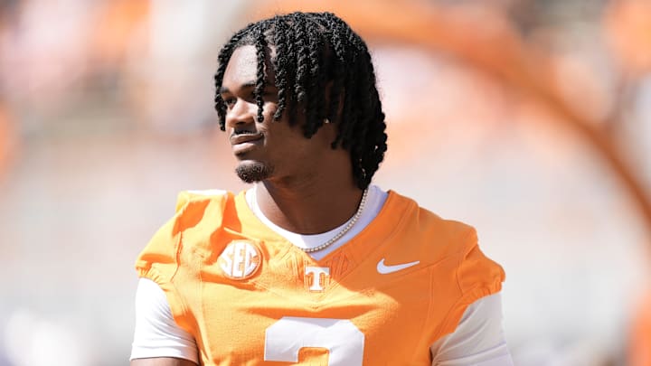 Tennessee defensive back Jermod McCoy (3) before a college football game between Tennessee and UAB at Neyland Stadium in Knoxville, Tenn., on Sept. 20, 2025.