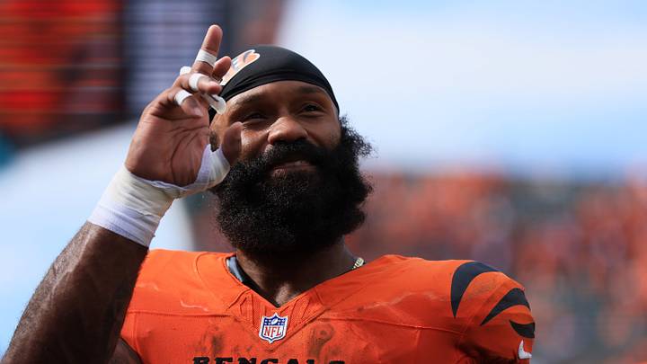 Sep 13, 2026; Cincinnati, Ohio, USA;  Cincinnati Bengals halfback Samaje Perine (34) reacts after the game against the Tampa Bay Buccaneers at Paycor Stadium.  Mandatory Credit: Katie Stratman-Imagn Images