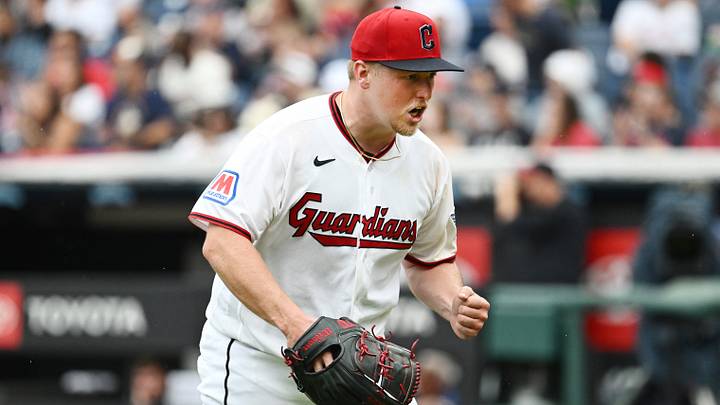 Aug 30, 2026: Cleveland Guardians pitcher Parker Messick (77) reacts after getting the final out of the sixth inning against the Kansas City Royals at Progressive Field. Credit: Ken Blaze-Imagn Images Aug 30, 2026: Cleveland Guardians pitcher Parker Messick (77) reacts after getting the final out of the sixth inning against the Kansas City Royals at Progressive Field. Credit: Ken Blaze-Imagn Images