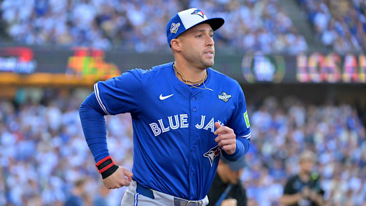 George Springer was booed by fans at Dodger Stadium ahead of World Series Game 3 between the Blue Jays and Dodgers in Los Angeles, Calif.