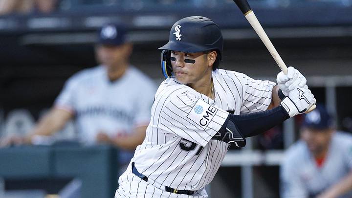 May 26, 2026; Chicago, Illinois, USA; Chicago White Sox right fielder Rikuu Nishida (51) bats against the Minnesota Twins May 26, 2026; Chicago, Illinois, USA; Chicago White Sox right fielder Rikuu Nishida (51) bats against the Minnesota Twins