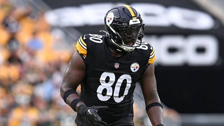 Aug 13, 2026; Pittsburgh, Pennsylvania, USA; Pittsburgh Steelers tight end Darnell Washington (80) lines up against the Green Bay Packers during the first half at Acrisure Stadium. Mandatory Credit: Barry Reeger-Imagn Images