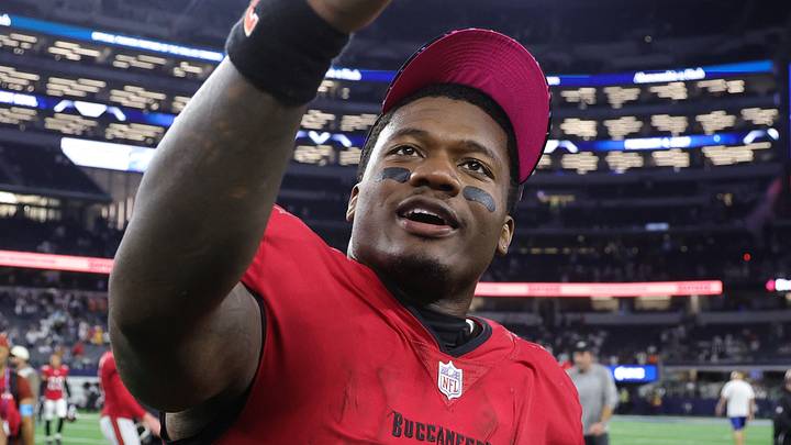 Oct 8, 2026; Arlington, Texas, USA; Tampa Bay Buccaneers running back Bucky Irving (7) reacts after the game against the Dallas Cowboys at AT&T Stadium. Mandatory Credit: Kevin Jairaj-Imagn Images Oct 8, 2026; Arlington, Texas, USA; Tampa Bay Buccaneers running back Bucky Irving (7) reacts after the game against the Dallas Cowboys at AT&T Stadium. Mandatory Credit: Kevin Jairaj-Imagn Images