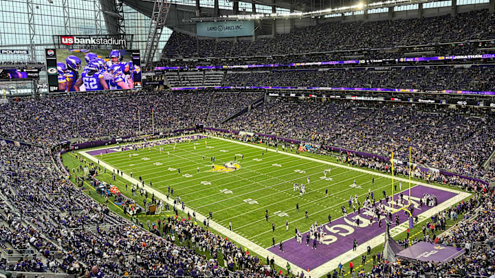 U.S. Bank Stadium ahead of Sunday's huge game between the Vikings and Packers