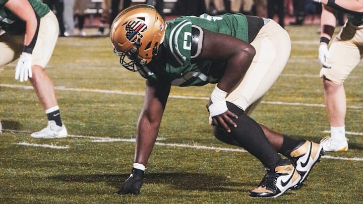 St. Patrick (IL) defensive lineman David Folorunsho will announce his commitment on May 15.