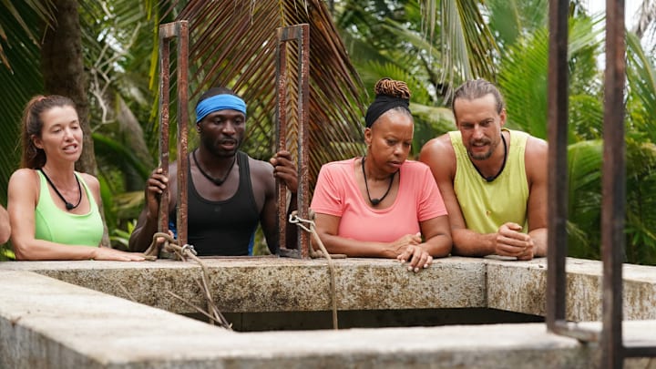 DEAL OR NO DEAL ISLAND -- "Safety in Numbers" Episode 208 -- Pictured: (l-r) Parvati Shallow, Phillip Solomon, La Shell Wooten, David Genat -- (Photo by: Monty Brinton/NBC)