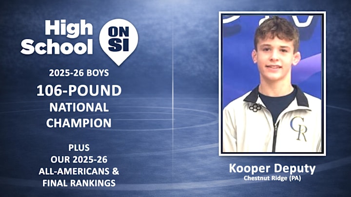 Chestut Ridge (PA) freshman Kooper Deputy is the 2025-26 High School On SI 106-Pound National Wrestling Champion. Chestut Ridge (PA) freshman Kooper Deputy is the 2025-26 High School On SI 106-Pound National Wrestling Champion.