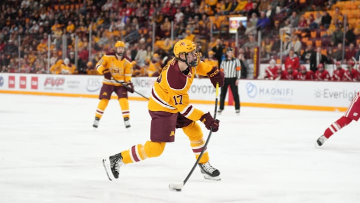 Gophers forward Brody Lamb against Wisconsin. Gophers forward Brody Lamb against Wisconsin.