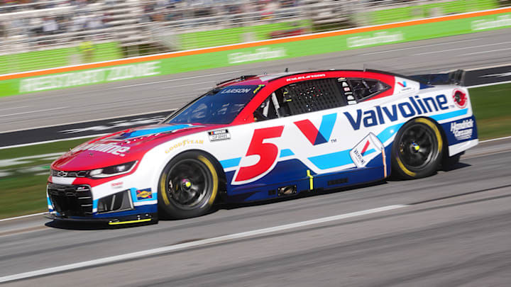 Kyle Larson saw a solid race come to an end due to a mental error at the end of Stage 2 in Sunday's Autotrader 400 at EchoPark Speedway. Kyle Larson saw a solid race come to an end due to a mental error at the end of Stage 2 in Sunday's Autotrader 400 at EchoPark Speedway.