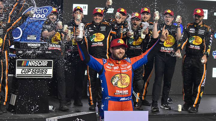 Chase Briscoe celebrates a win in the 2026 eero 400 at Chicagoland Speedway. Chase Briscoe celebrates a win in the 2026 eero 400 at Chicagoland Speedway.