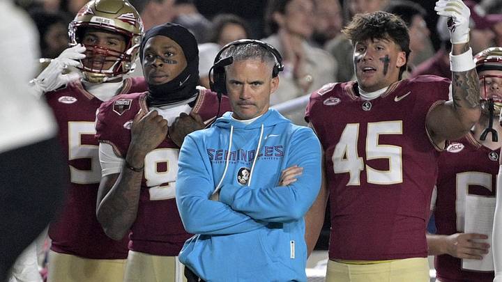 Nov 1, 2025; Tallahassee, Florida, USA; Florida State Seminoles head coach Mike Norvell during the first quarter against the Wake Forest Demon Deacons at Doak S. Campbell Stadium. Mandatory Credit: Melina Myers-Imagn Images Nov 1, 2025; Tallahassee, Florida, USA; Florida State Seminoles head coach Mike Norvell during the first quarter against the Wake Forest Demon Deacons at Doak S. Campbell Stadium. Mandatory Credit: Melina Myers-Imagn Images