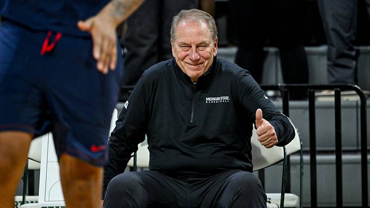 Michigan State’s head coach Tom Izzo gives a thumbs up before the game against UConn on Tuesday, Oct. 20, 2026, at the Breslin Center in East Lansing. Michigan State’s head coach Tom Izzo gives a thumbs up before the game against UConn on Tuesday, Oct. 20, 2026, at the Breslin Center in East Lansing.