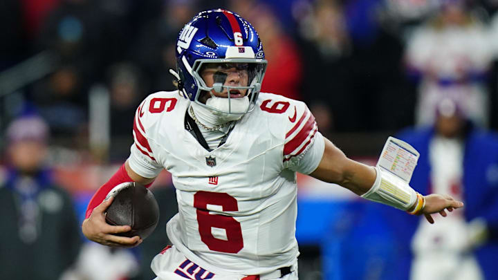 Jaxson Dart has rushed for 337 yards (5.5 yards per carry) and seven touchdowns this season, but has also suffered a concussion.