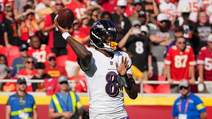 The Baltimore Ravens are favored with quarterback Lamar Jackson expected to return in Week 9. 