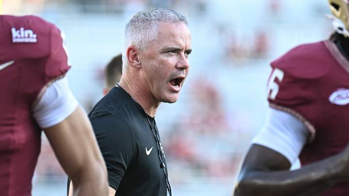 Sep 7, 2026; Tallahassee, Florida, USA; Florida State Seminoles head coach Mike Norvell reacts before the game against the Southern Methodist Mustangs at Doak S. Campbell Stadium. Mandatory Credit: Melina Myers-Imagn Images Sep 7, 2026; Tallahassee, Florida, USA; Florida State Seminoles head coach Mike Norvell reacts before the game against the Southern Methodist Mustangs at Doak S. Campbell Stadium. Mandatory Credit: Melina Myers-Imagn Images