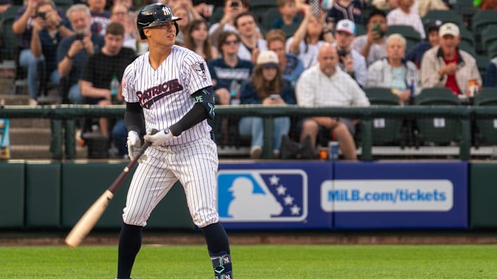 Yankees shortstop Anthony Volpe continued his rehab assignment with the Somerset Patriots at TD Bank Ballpark in Bridgewater on April 17, 2026.