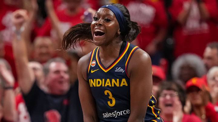 Indiana Fever guard Raven Johnson (3) celebrates on Tuesday, Sept. 29, 2026, during the game two of the first round of the WNBA Playoffs at Gainbrigde Fieldhouse in Indianapolis. Indiana Fever guard Raven Johnson (3) celebrates on Tuesday, Sept. 29, 2026, during the game two of the first round of the WNBA Playoffs at Gainbrigde Fieldhouse in Indianapolis.