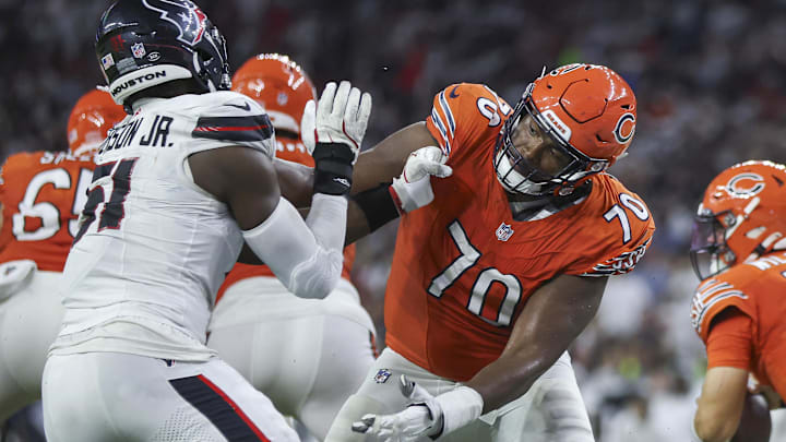 A backup for Braxton Jones and a possible 2026 starter could still be addressed by the Bears at some point. A backup for Braxton Jones and a possible 2026 starter could still be addressed by the Bears at some point.
