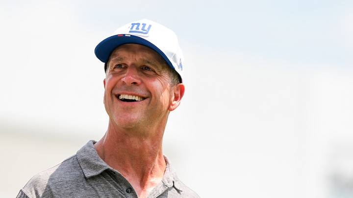 New York Giants head coach John Harbaugh