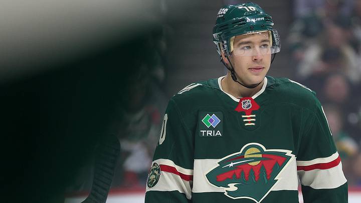 Minnesota Wild right wing Bobby Brink (10) looks on during the first period against the Utah Mammoth at Grand Casino Arena. Mandatory Credit: Matt Krohn-Imagn Images